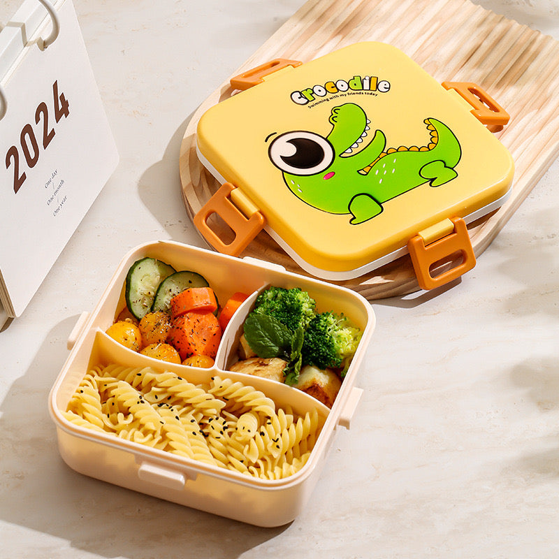 Cute Animal Character 3-Compartment Bento Lunch Box