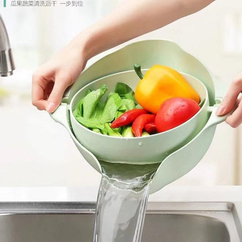 2-in-1 Rotating Drain Basket & Bowl Set(small)