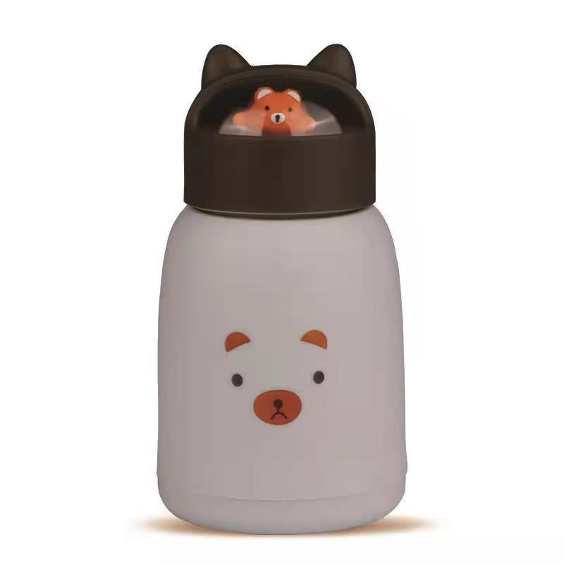 Cute animal character glass bottle