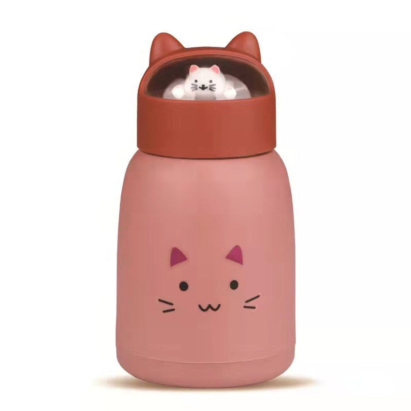 Cute animal character glass bottle