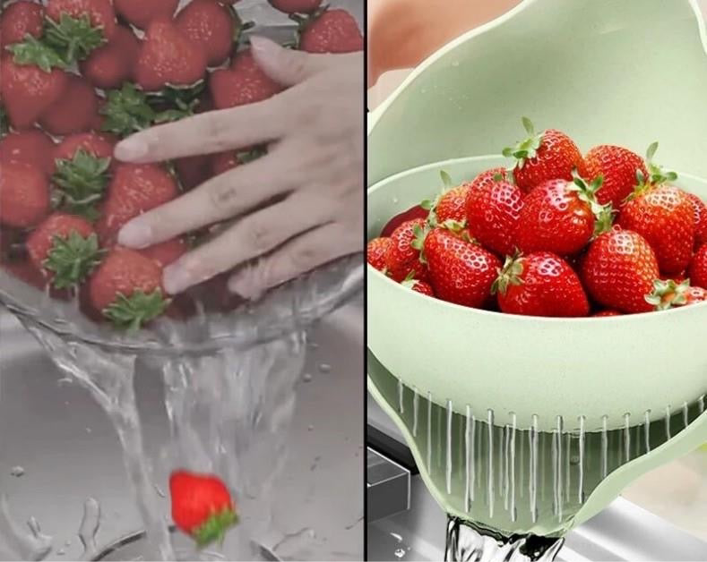 2-in-1 Rotating Drain Basket & Bowl Set(small)