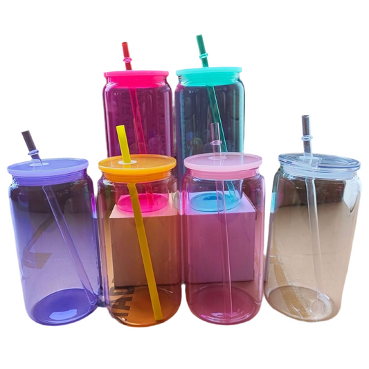 Acrylic Can-Shaped Tumblers with Lid & Straw