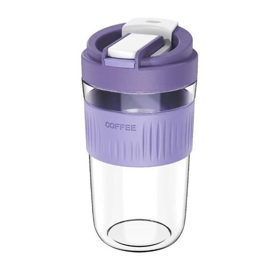 Glass water/coffee cup with straw