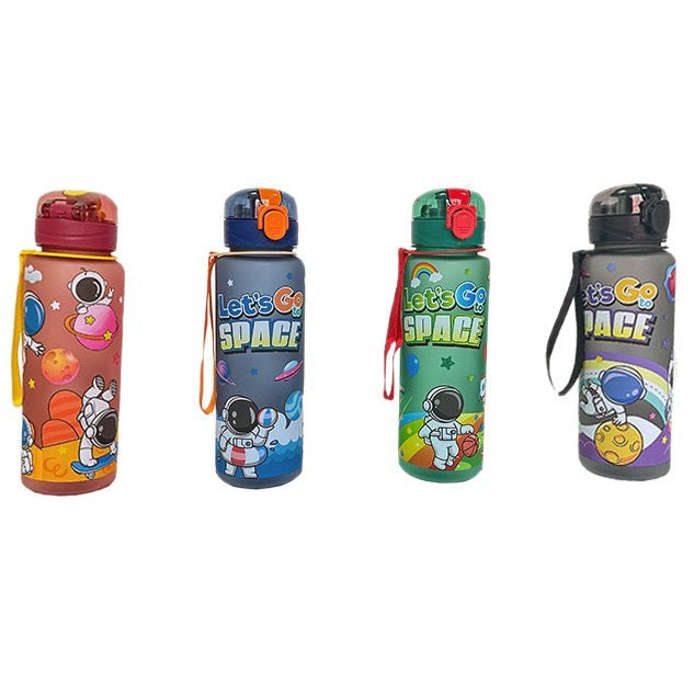 Let's Go Space" Kids' Water Bottle with Strap