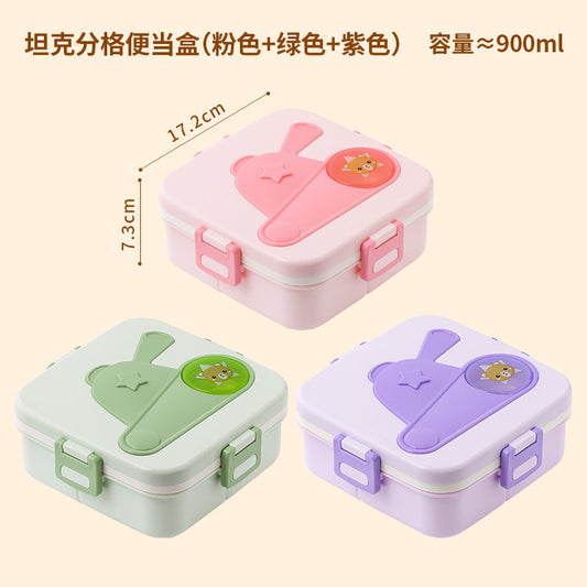 Cute Animal Character 3-Compartment Bento Lunch Box