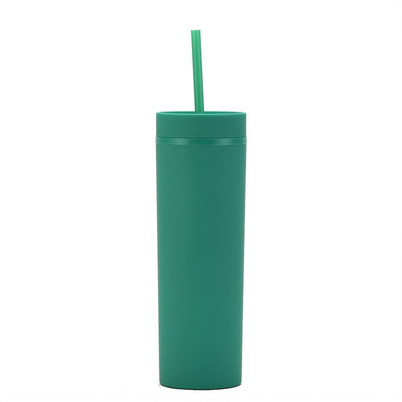 Skinny Matte Tumbler with Straw(450ml)