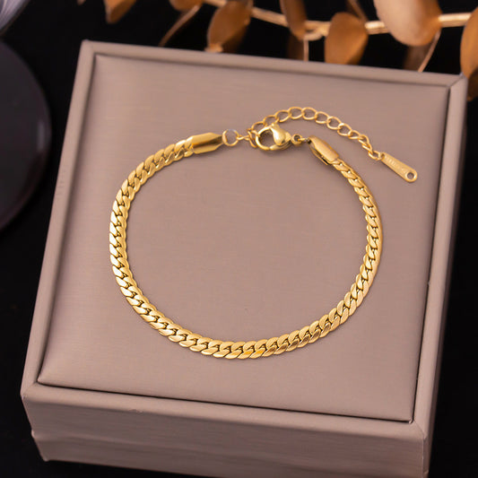 Gold Plated Titanium Chain Bracelet