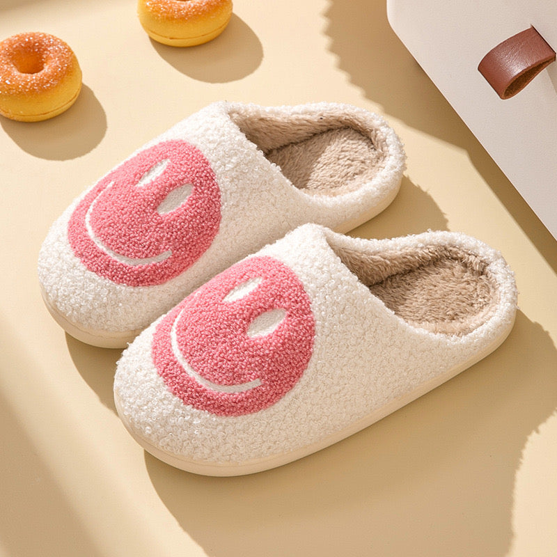 Cozy Smiley Face Slippers