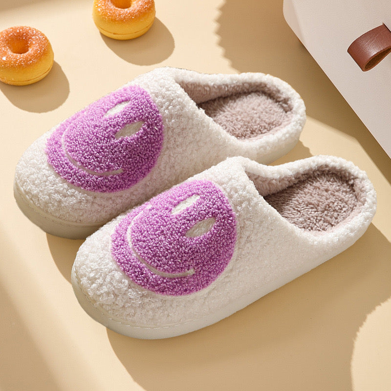 Cozy Smiley Face Slippers