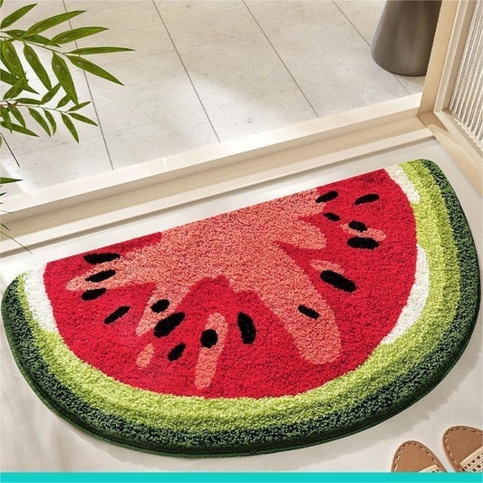Watermelon Slice Shaped Rug