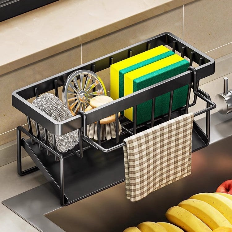 Modern Kitchen Sink Caddy Organizer with Drip Tray