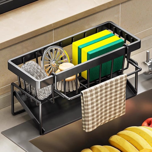 Modern Kitchen Sink Caddy Organizer with Drip Tray