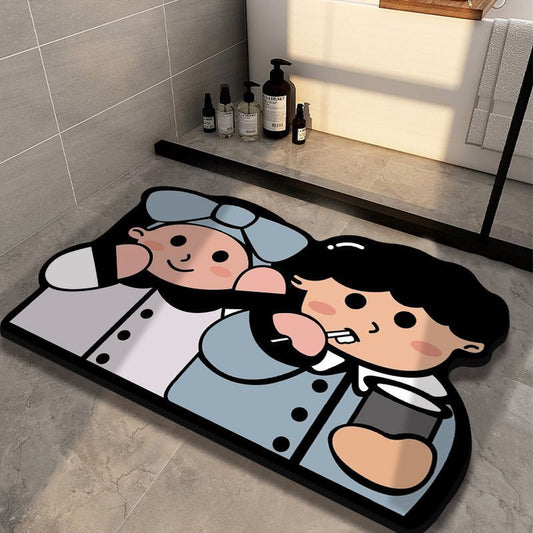 Adorable Cartoon Character Non-Slip Bath Mat for Bathroom