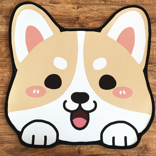 Happy Corgi Face Mat