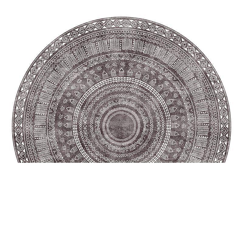 Tribal Chic Black & White Round Area Rug