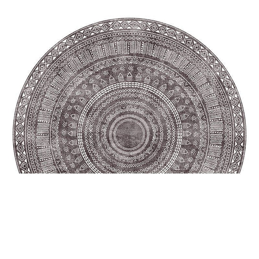 Tribal Chic Black & White Round Area Rug