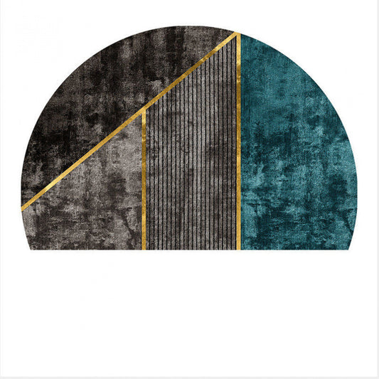 Geometric Abstract Half-Moon Area Rug