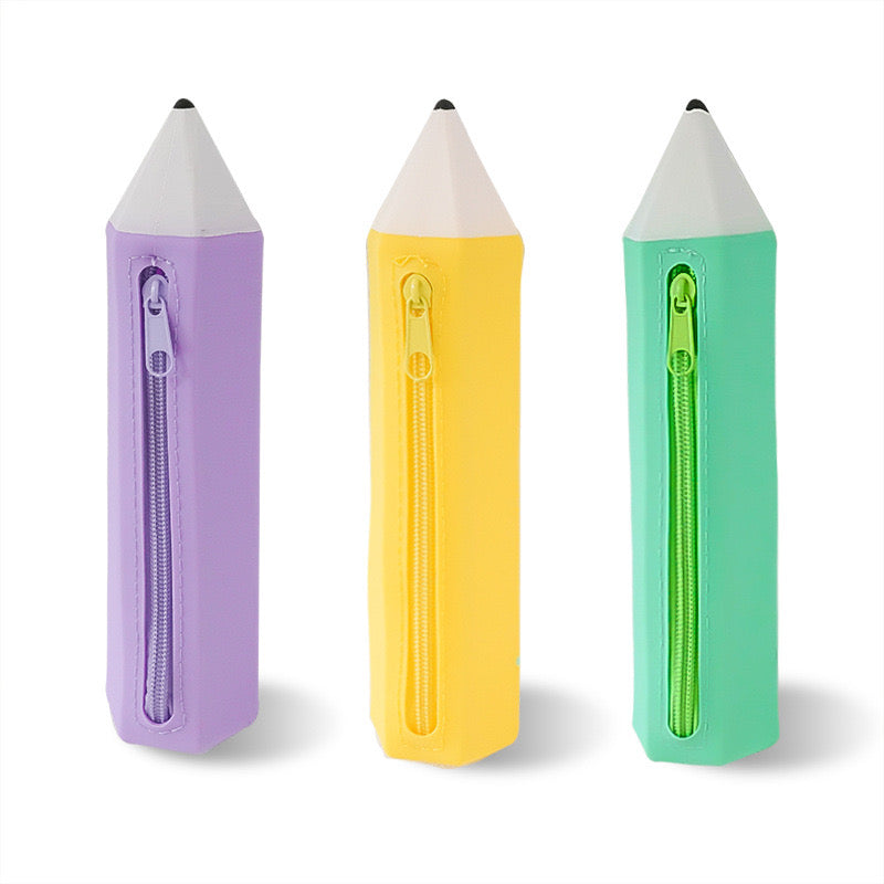 Fun & Functional Silicone Pencil Cases - Shaped Like Giant Pencils