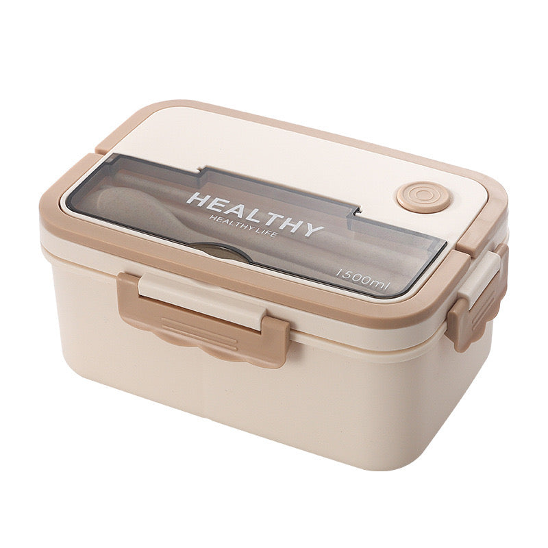 Life Lunch Box with 3 Grids and Hidden Handle