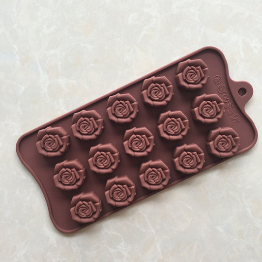 Rose Flower Silicone Mold - 15 Cavity